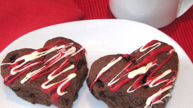 Chocolate-Cherry Valentine Scones