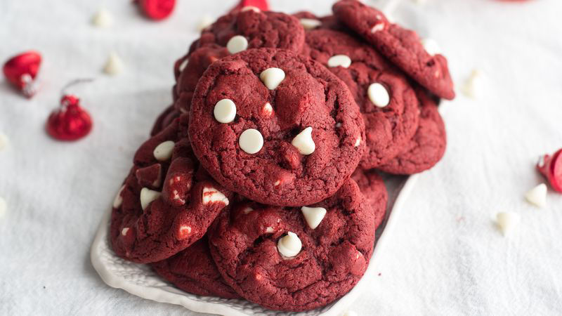 Red Velvet White Chocolate Chip Cookies